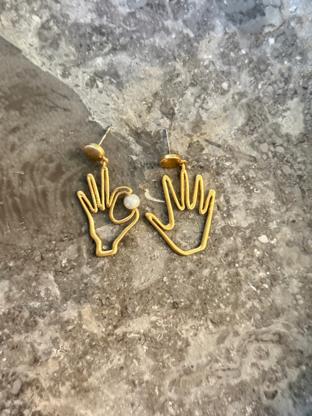 Madewell Gold Tone Hand Earrings
